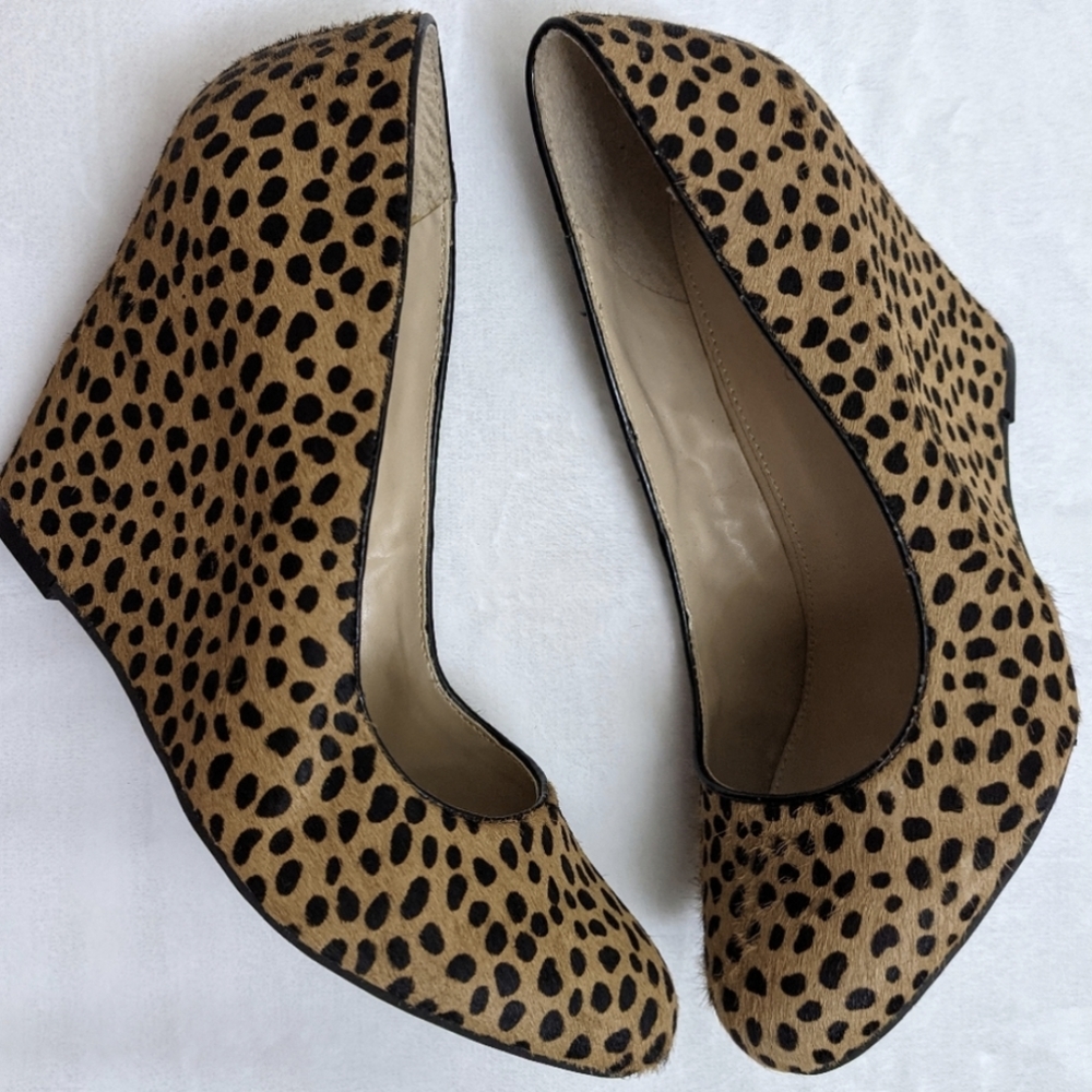 Banana Republic Fur Leopard Print Wedges